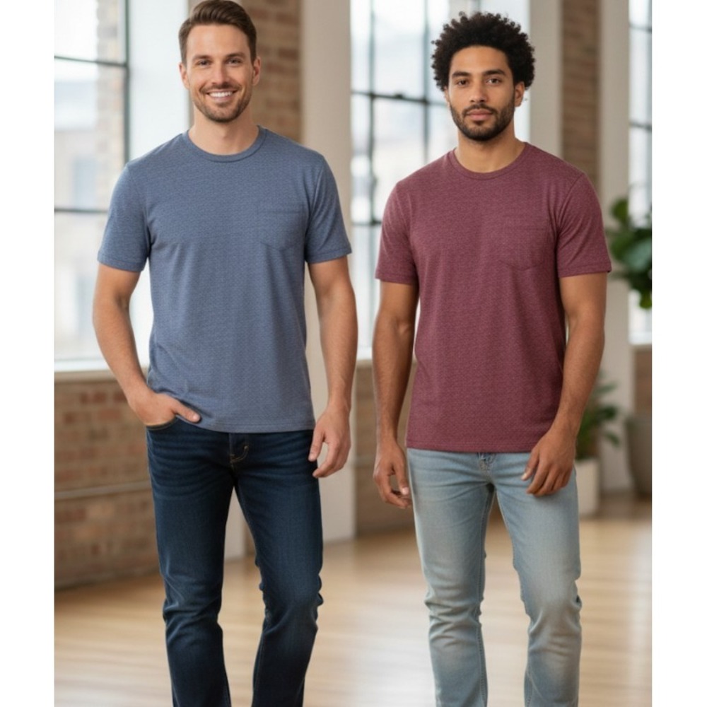 Member's Mark‎ Men's 2-Pack Everyday Soft Wash Tee XL New blue red 327